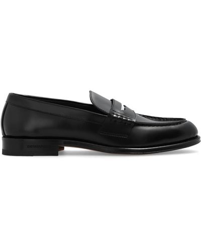 DSquared² Leather Loafers, - Black