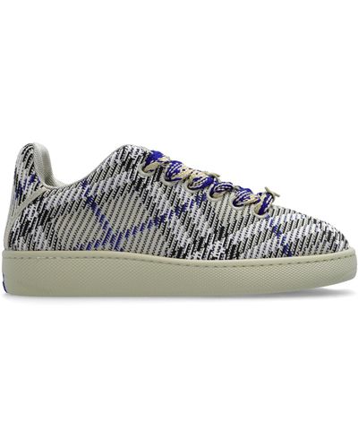 Burberry 'check Knit Box' Trainers, - Grey