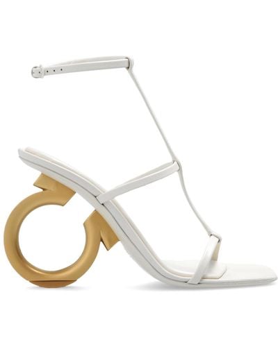 Ferragamo ‘Elina’ Heeled Sandals - White