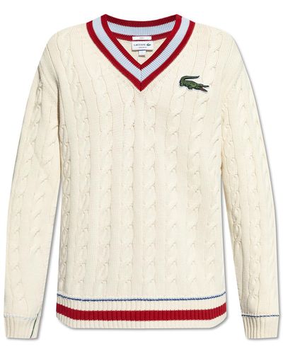 Lacoste Sweater With Logo, - White
