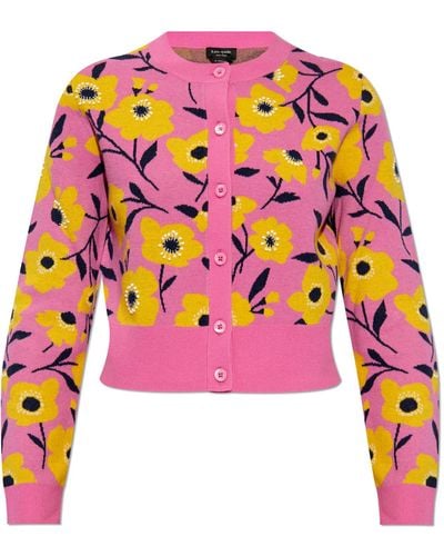 Kate Spade Floral Pattern Cardigan, - Pink