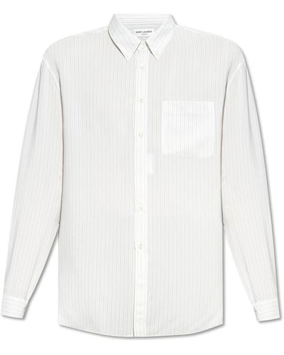 Saint Laurent Pinstriped Shirt, - White