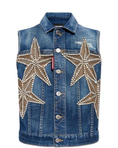 DSquared² Vest With Applications, - Blue