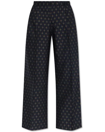 Etro Trousers With Decorative Pattern, - Black