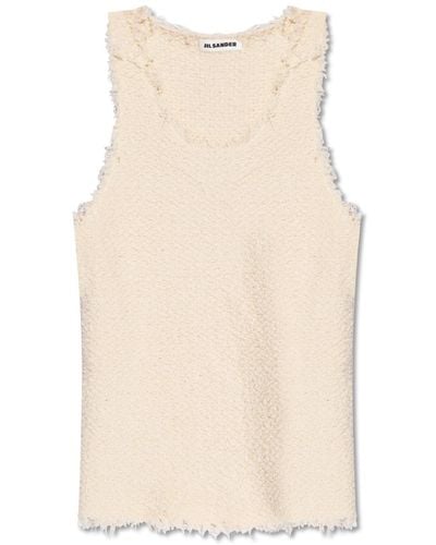 Jil Sander Raw-trimmed Top, - Natural