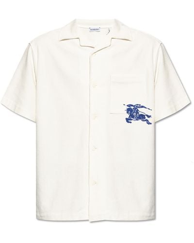 Burberry Shirt With Logo, - White