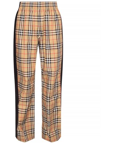 Burberry Trousers With Side Stripes - Brown