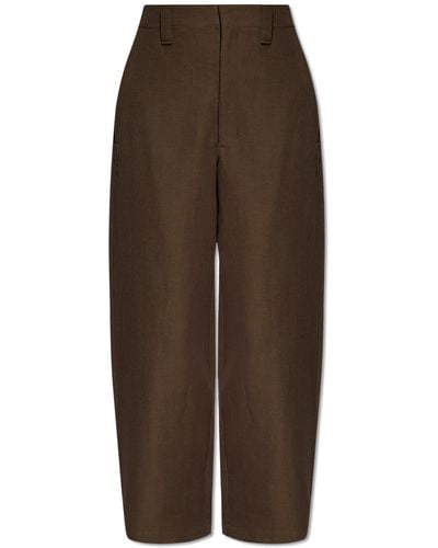 Lemaire High-rise Trousers, - Brown