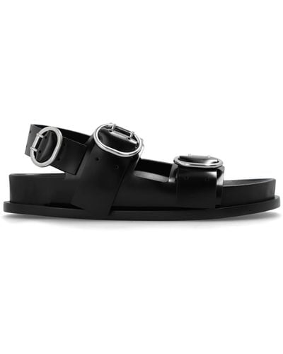 Jil Sander Leather Sandals, - Black