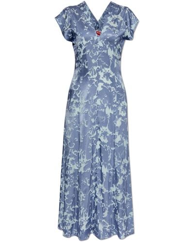 KENZO Floral Motif Dress By - Blue