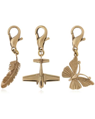 Golden Goose Pendants: Butterfly, Airplane, And Feather, - Metallic
