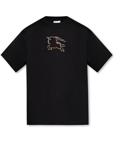 Burberry Padbury Graphic-print Cotton-jersey T-shirt - Black