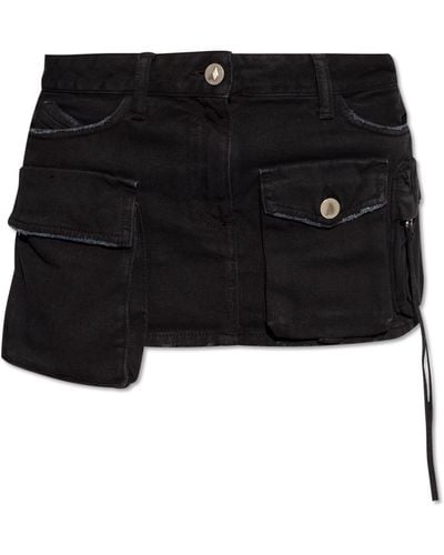 The Attico Fay Low-rise Denim Miniskirt - Black