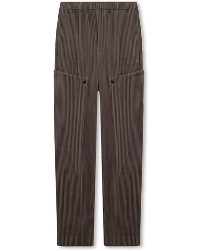 Homme Plissé Issey Miyake Pleated Trousers - Brown