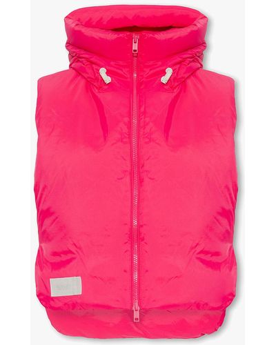 Yves Salomon Cropped Vest With Hood - Pink