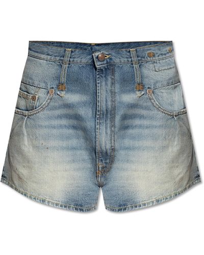 R13 Denim Shorts, - Blue