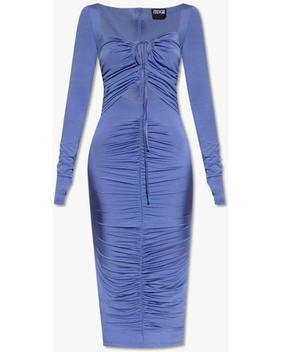 Versace Jeans Couture Dress With Slashes - Blue