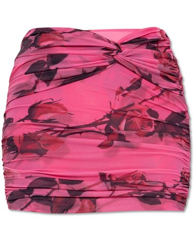 Blumarine Skirt With Rose Motif - Pink