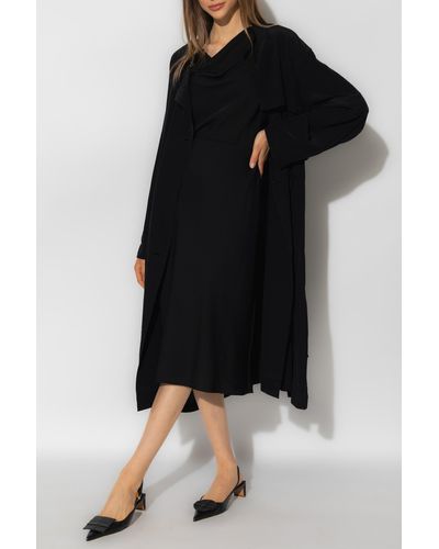 Theory Trench Coat With Pockets - Black