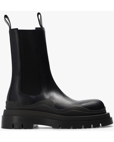 Bottega Veneta Tire Mid-calf Boots In Calf Leather - Black
