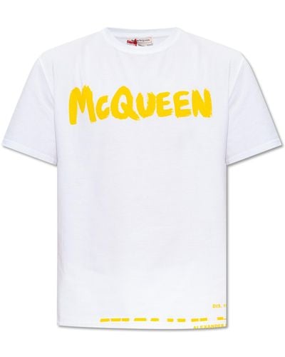 Alexander McQueen T-shirt With Logo, - Yellow