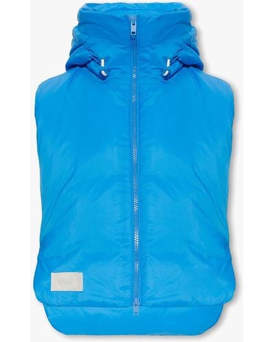 Yves Salomon Cropped Vest With Hood - Blue