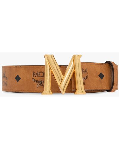 MCM Belt With Monogram, - White