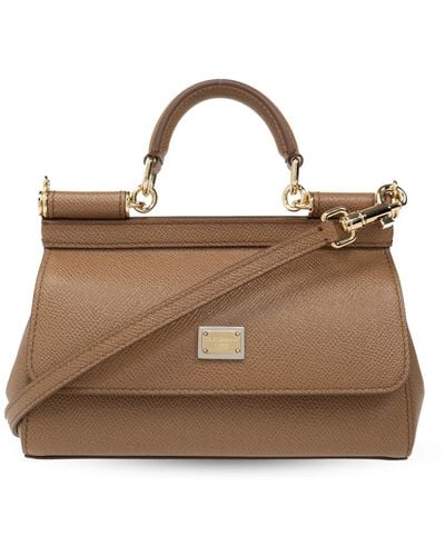 Dolce & Gabbana Sicily Small Shoulder Bag, - Brown