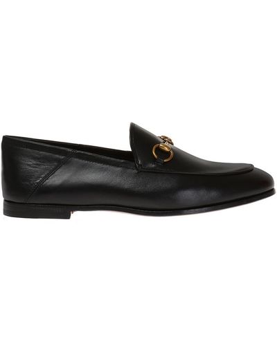 Gucci Brixton Horsebit Leather Loafers - Black