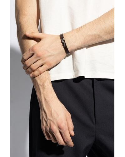 Saint Laurent Bracelet With Logo - Black