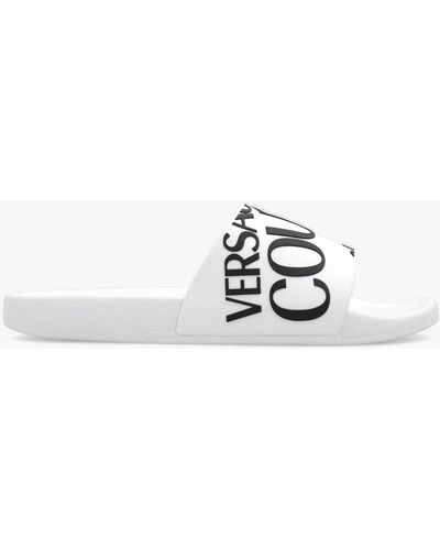 Versace Jeans Couture Versace Logo-print Slides - White