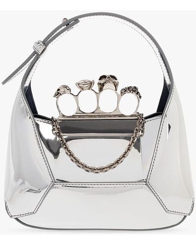 Alexander McQueen ‘Jewelled Hobo Mini’ Handbag - Grey