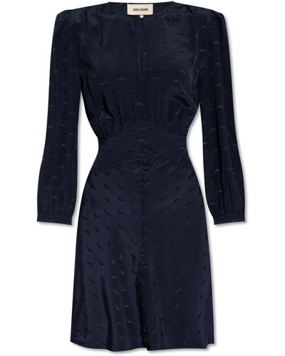 Zadig & Voltaire 'rhodri' Dress With Puff Sleeves, - Blue