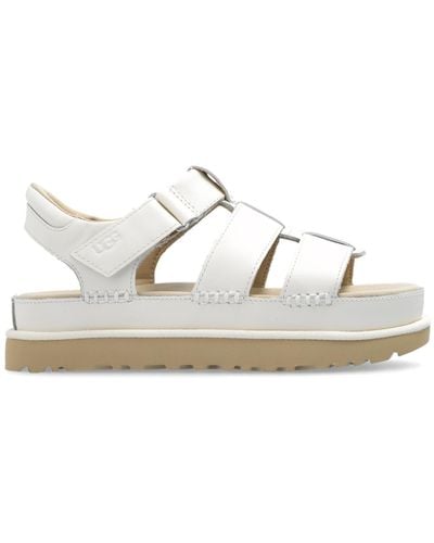 UGG Leather Platform Sandals 'Goldenstar' - White
