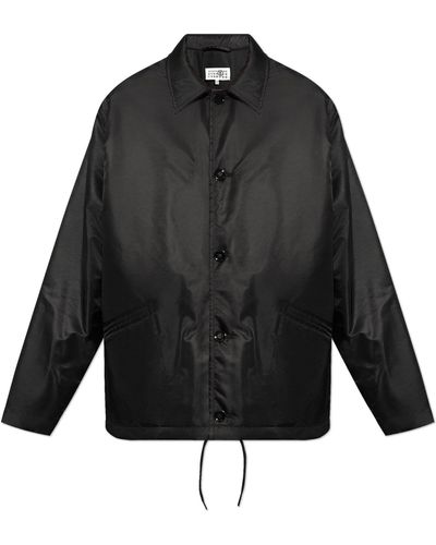 MM6 by Maison Martin Margiela Insulated Jacket With A Collar - Black