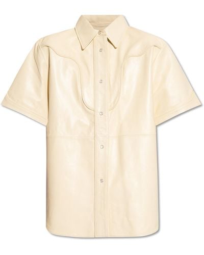 Stand Studio 'saloon' Relaxed-fitting Leather Shirt, - Natural