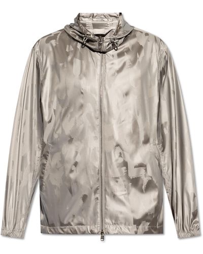 Alexander McQueen Jacket With Print, - Grey