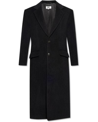 MM6 by Maison Martin Margiela Long Wool Coat, - Black