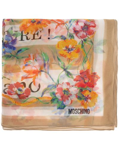 Moschino Floral Scarf, - Pink