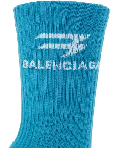Balenciaga Branded Socks, - Blue