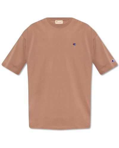 Champion T-shirt With Logo - Brown