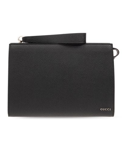 Gucci Leather Handbag, - Black