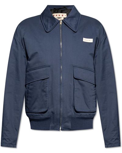 Marni Insulated Jacket With Logo, - Blue