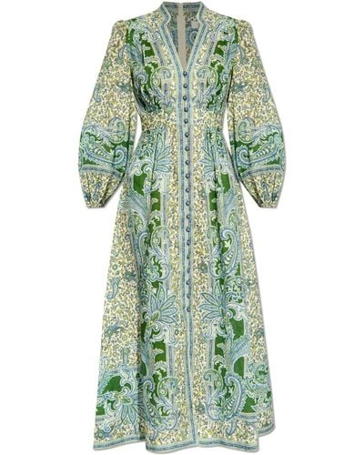 Zimmermann Patterned Dress, - Green