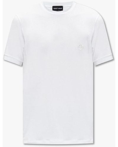 Giorgio Armani T-shirt With Logo, - White