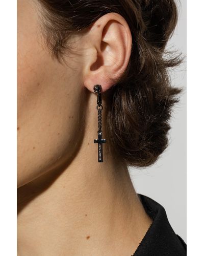 DSquared² Single Clip-on Earring, - Black