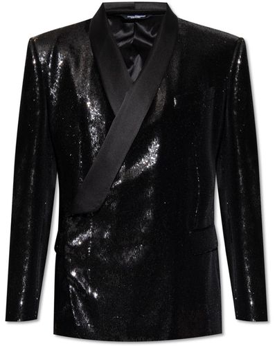 Dolce & Gabbana Sequinned Blazer - Black