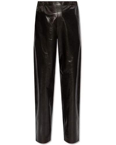 Bottega Veneta Leather Trousers - Black