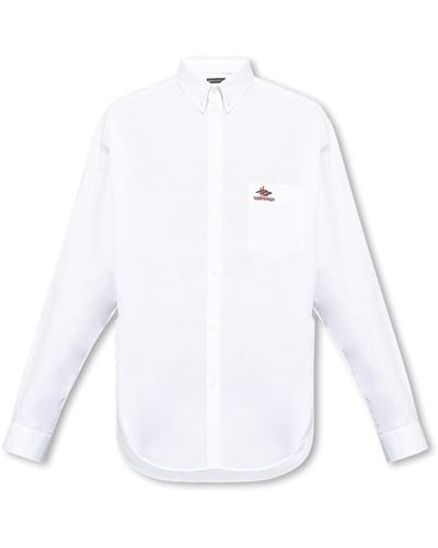 Balenciaga Shirt With Logo - White