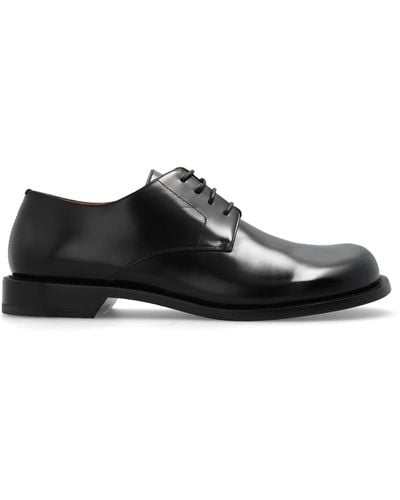 Loewe Leather Derby Shoes, - Black